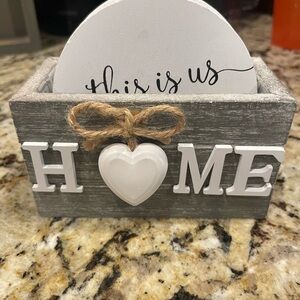 Rustic Gray and White Home Decor with Heart Accent